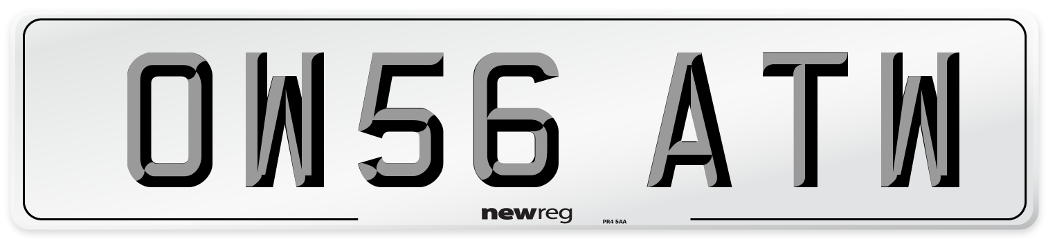 OW56 ATW Number Plate from New Reg